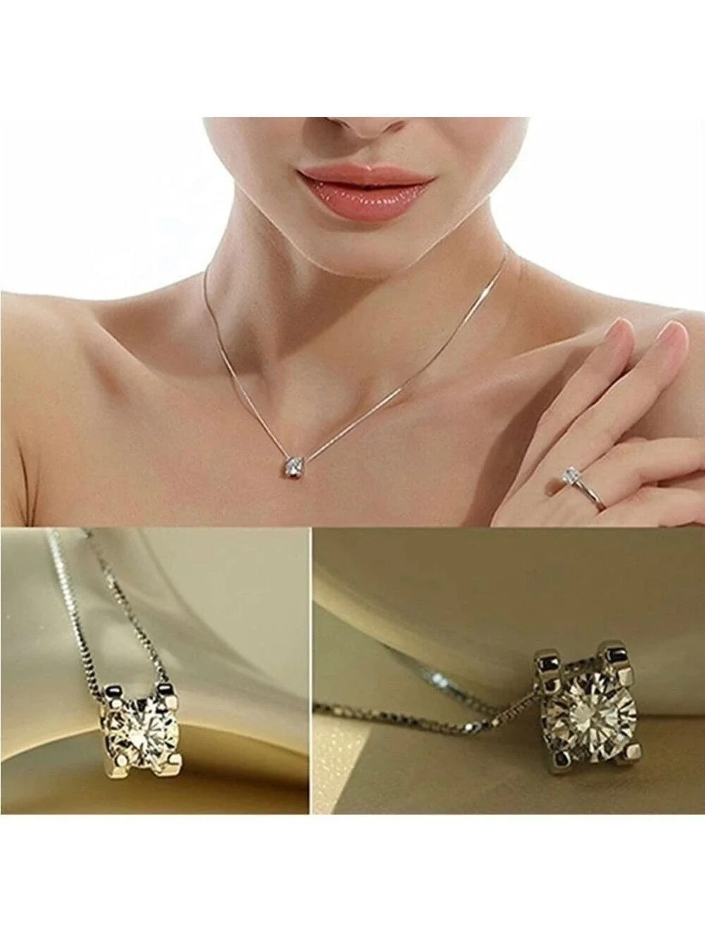 Pendant Cubic Zirconia Round Stone (no chain)